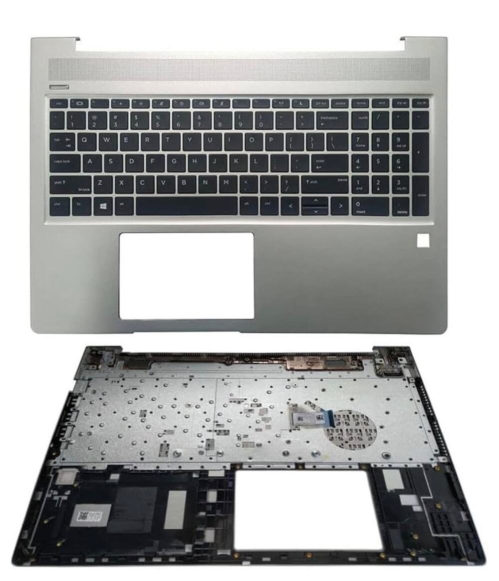 NIB HP ProBook 450 455 G6 G7 Palmrest Keyboard L45091-001 Silver Non-Backlit